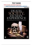TEST BANK for Death&comma; Society&comma; and Human Experience&comma; 12th Edition by Robert Kastenbaum and Christopher M&period; Moreman &vert;all chapters covered&vert;