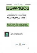 BSW4806 ASSIGNMENT 3 &lpar;QUESTIONS AND ANSWERS&rpar;  DUE - 11 AUGUST 2025