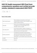 NSG 121 Health Assessment HESI Final Exam comprehensive questions and verified accurate solution &lpar;detailed & elaborated&rpar; 2025 TEST&excl;&excl;