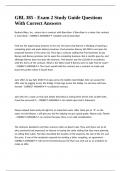 GBL 385 - Exam 2 Study Guide Questions With Correct Answers