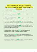 Life Insurance&sol; uCanPass UPDATED  ACTUAL Exam Questions and CORRECT  Answers