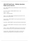 GBL 385 Final Exam &ndash; Molesky Questions With Correct Answers&period;
