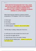 FOOD PROTECTION MANAGER TEST FINAL EXAM  2025 ACTUAL EXAM COMPLETE EXAM QUESTIONS  WITH DETAILED VERIFIED ANSWERS WITH  RATIONALES &lpar;100&percnt; CORRECT ANSWERS&rpar; &sol;ALREADY  GRADED A&plus;&sol; LATEST EXAM&excl;&excl;&excl;