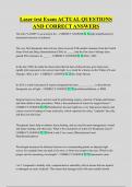 Laser test Exam ACTUAL QUESTIONS  AND CORRECT ANSWERS