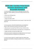Cardiac Final Exam Practice Questions with Accurate Answers
