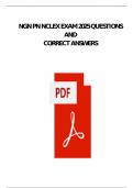 NGN NCLEX PN ACTUAL EXAM WITH NGN &sol;PN NCLEX ACTUAL EXAM &lpar;NEXT GENERATION&rpar; COMPLETE 250 QUESTIONS AND CORRECT DETAILED ANSWERS&comma;&comma;&comma;Alpha