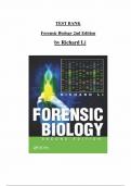 Test Bank - Forensic Biology 2nd Edition&comma; by Richard Li &vert;All Chapters Included