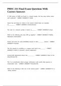 PHSC 211 Final Exam Questions With Correct Answers