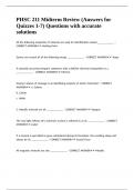 PHSC 211 Midterm Review &lpar;Answers for Quizzes 1-7&rpar; Questions with accurate solutions&period;
