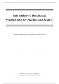 Taxi Authority Test 2024&sol;25 Verified Q&A for Practice and Review