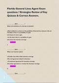 Florida General Lines Agent Exam questions &sol; Strategies Review of Key Quizzes & Correct Answers&period;  