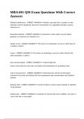 MBA 601 QM Exam Questions With Correct Answers