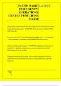 IS-2200&colon; BASIC EMERGENCY OPERATIONS CENTER FUNCTIONS EXAM QUESTIONS AND ANSWERS 2025