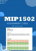 MIP1502 Assignment 3 2025 ANSWERS - Due 18 July 2025