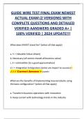 GUIDE WIRE TEST FINAL EXAM NEWEST ACTUAL EXAM &lpar;2 VERSIONS&rpar; WITH COMPLETE QUESTIONS AND DETAILED VERIFIED ANSWERS GRADED A&plus; &vert; 100&percnt; VERIFIED &vert; 2024 UPDATE&excl;&excl;