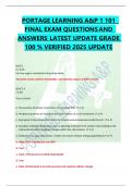 PORTAGE LEARNING A&P 1 101  FINAL EXAM QUESTIONS AND   ANSWERS LATEST UPDATE GRADE 100 &percnt; VERIFIED 2025 UPDATE 