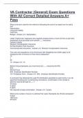 VA Contractor &lpar;General&rpar; Exam Questions With All Correct Detailed Answers A&plus; Pass