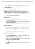 You strike a woman, you strike a rock Study guide.