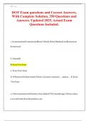DOT Exam questions and Correct Answers&comma;  With Complete Solution&period; 350 Questions and  Answers&period; Updated 2025&comma; Actual Exam  Questions Included&period;