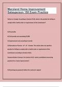 Maryland Home Improvement Salesperson 150 Exam Practice With Correct Answers