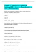 Module 1&colon; Introduction to Ethical Hacking &lpar;CEH&rpar; Midterm Exam Questions And Actual Answers&period;
