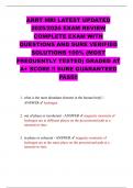 ARRT MRI LATEST UPDATED 2025&sol;2026 EXAM REVIEW COMPLETE EXAM WITH QUESTIONS AND SURE VERIFIED SOLUTIONS 100&percnt; &lpar;MOST FREQUENTLY TESTED&rpar; GRADED AT A&plus; SCORE &excl;&excl; SURE GUARANTEED PASS&excl;&excl;