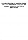 MN 580 PEDIATRICS EXAM TEST BANK NEWEST ACTUAL EXAM COMPLETE 200 QUESTIONS AND CORRECT DETAILED ANSWERS WITH RATIONALES