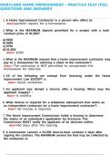 Maryland Home Improvement - Practice Test &lpar;PSI&rpar; Questions and Answers