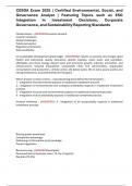 CESGA Exam 2025 &vert; Certified Environmental&comma; Social&comma; and Governance Analyst &vert; Featuring Topics such as ESG Integration in Investment Decisions&comma; Corporate Governance&comma; and Sustainability Reporting Standards