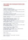URI CHEM 103 EXAM QUESTIONS AND ANSWERS