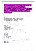 Mastery Exam QUESTIONS ACCURATE  AND VERIFIED ACTUAL EXAM  QUESTIONS WITH DETAILED ANSWERS  FOR GUARANTEED PASS &vert; ALREADY  GRADED A 