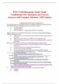 WGU C468 Informatics Study Guide Combination OA &vert; Questions and Correct Answers with Complete Solutions &vert; 2025 Update