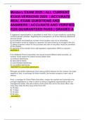Mastery EXAM 2025 &vert; ALL CURRENT  EXAM VERSIONS 2025  &vert; ACCURATE  REAL EXAM QUESTIONS AND  ANSWERS &vert; ACCURATE AND VERIFIED FOR GUARANTEED PASS &vert; GRADED A 