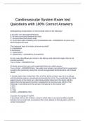 Cardiovascular System Exam test Questions with 100&percnt; Correct Answers