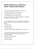 NCCHC CCHP Exam&comma; CCHP Final Exam &ndash; Quizzes with answers