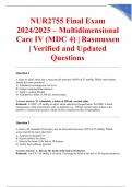 NUR2755 Final Exam 2024&sol;2025 &ndash; Multidimensional Care IV &lpar;MDC 4&rpar; &vert; Rasmussen &vert; Verified and Updated Questions