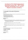 Test Bank for WGU D430 Fundamentals of Information Security 2025 &ndash; 100&percnt; Verified Questions and Detailed Correct Answers &vert; Objective Assessment &vert; Graded A&plus;