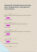 Maryland Life and Health Insurance Licensing Exam &sol; Strategies Review of Key Quizzes & Correct Answers&period; 