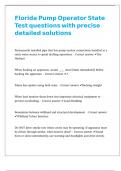 Florida Pump Operator State Test questions with precise detailed solutions