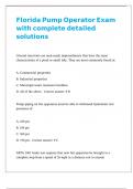 Florida Pump Operator Exam with complete detailed solutions