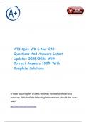 ATI Quiz WK 6 Nur 242 Questions And Answers Latest Updates 2025&sol;2026 With Correct Answers 100&percnt; With Complete Solutions