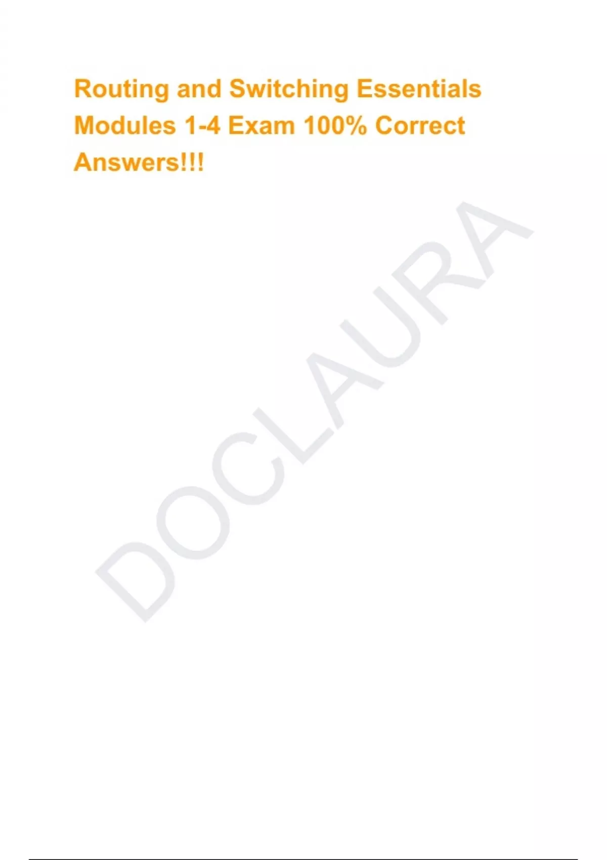 Routing and Switching Essentials Modules 1-4 Exam 100% Correct Answers ...