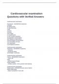 Cardiovascular examination Questions with Verified Answers