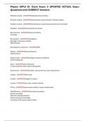 Physio IUPUI Dr Clark Exam 3 UPDATED ACTUAL Exam Questions and CORRECT Answers