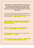 NASM Weight Loss Specialist &lpar;WLS&rpar; Exam &vert; Featuring Topics such as Behavior Change Strategies&comma; Nutritional Science&comma; Exercise Programming&comma; Metabolic Considerations&comma; Client Assessments&comma; and Long Term Weight Management Planning &vert; 2025 Version
