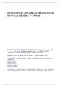 DEVELOPING LEADING MARINES EXAM WITH ALL NEEDED TO PASS