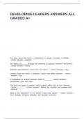 DEVELOPING LEADERS ANSWERS ALL GRADED A&plus;