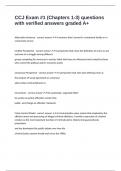 CCJ Exam &num;1 &lpar;Chapters 1-3&rpar; questions with verified answers graded A&plus; 