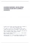 Leading Marines&comma; Developing Leaders exam with correct answers