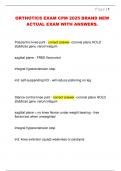 ORTHOTICS EXAM CPM 2025 BRAND NEW  ACTUAL EXAM WITH ANSWERS&period;